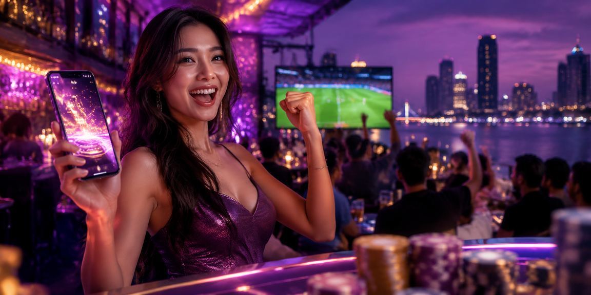 Màn hình đăng ký tài khoản cá cược với ánh đèn neon tại Sài Gòn về đêm